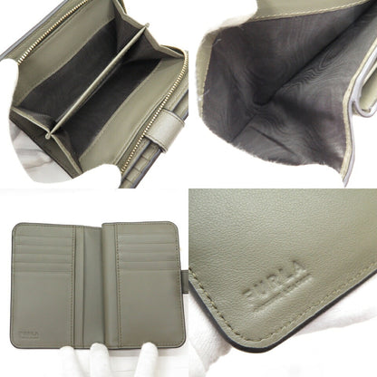 FURLA CAMELIA M Grain Leather Compact Wallet Size ONE SIZE