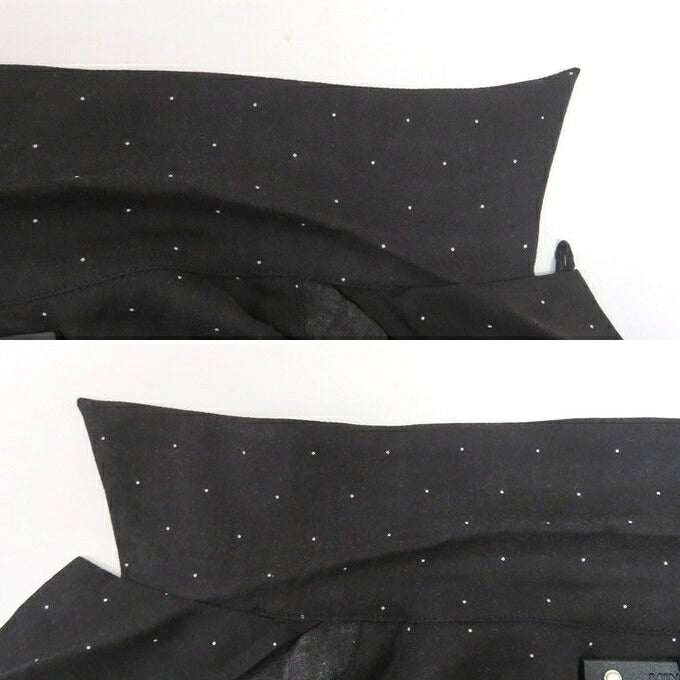MINEDENIM Black Silk Dots Open Collar Shirt Size 1