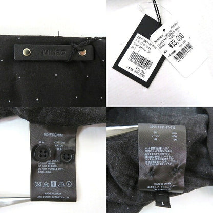 MINEDENIM Black Silk Dots Open Collar Shirt Size 1