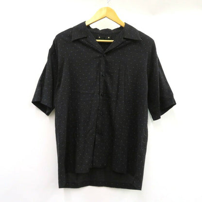 MINEDENIM Black Silk Dots Open Collar Shirt Size 1