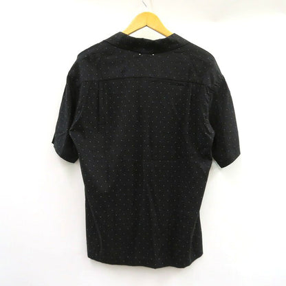 MINEDENIM Black Silk Dots Open Collar Shirt Size 1