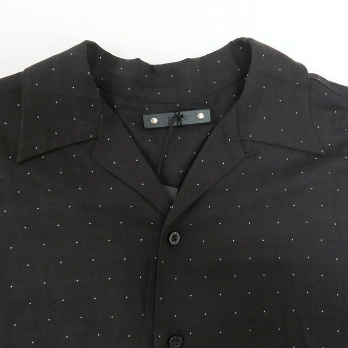 MINEDENIM Black Silk Dots Open Collar Shirt Size 1