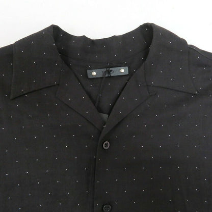 MINEDENIM Black Silk Dots Open Collar Shirt Size 1