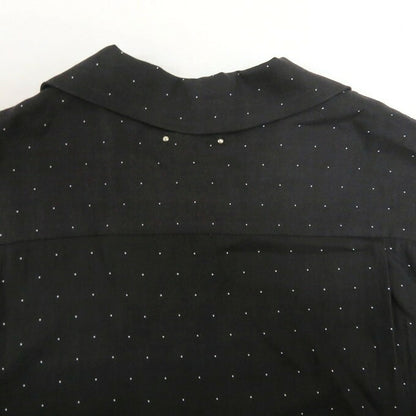 MINEDENIM Black Silk Dots Open Collar Shirt Size 1