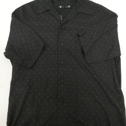 MINEDENIM Black Silk Dots Open Collar Shirt Size 1