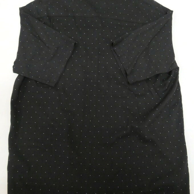 MINEDENIM Black Silk Dots Open Collar Shirt Size 1