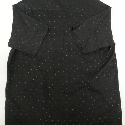 MINEDENIM Black Silk Dots Open Collar Shirt Size 1