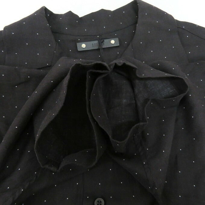 MINEDENIM Black Silk Dots Open Collar Shirt Size 1