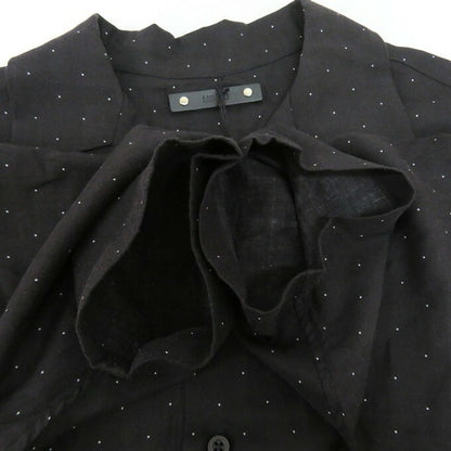MINEDENIM Black Silk Dots Open Collar Shirt Size 1