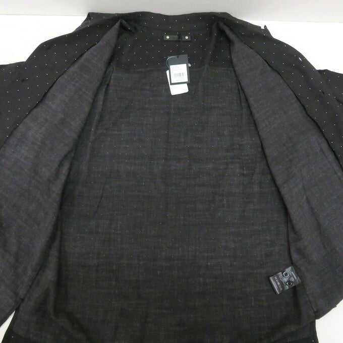 MINEDENIM Black Silk Dots Open Collar Shirt Size 1