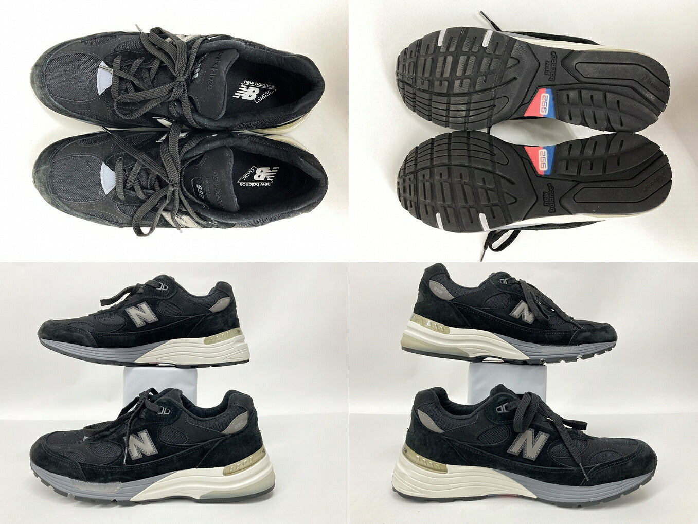 New Balance M992BL Black Sneakers Size 29cm