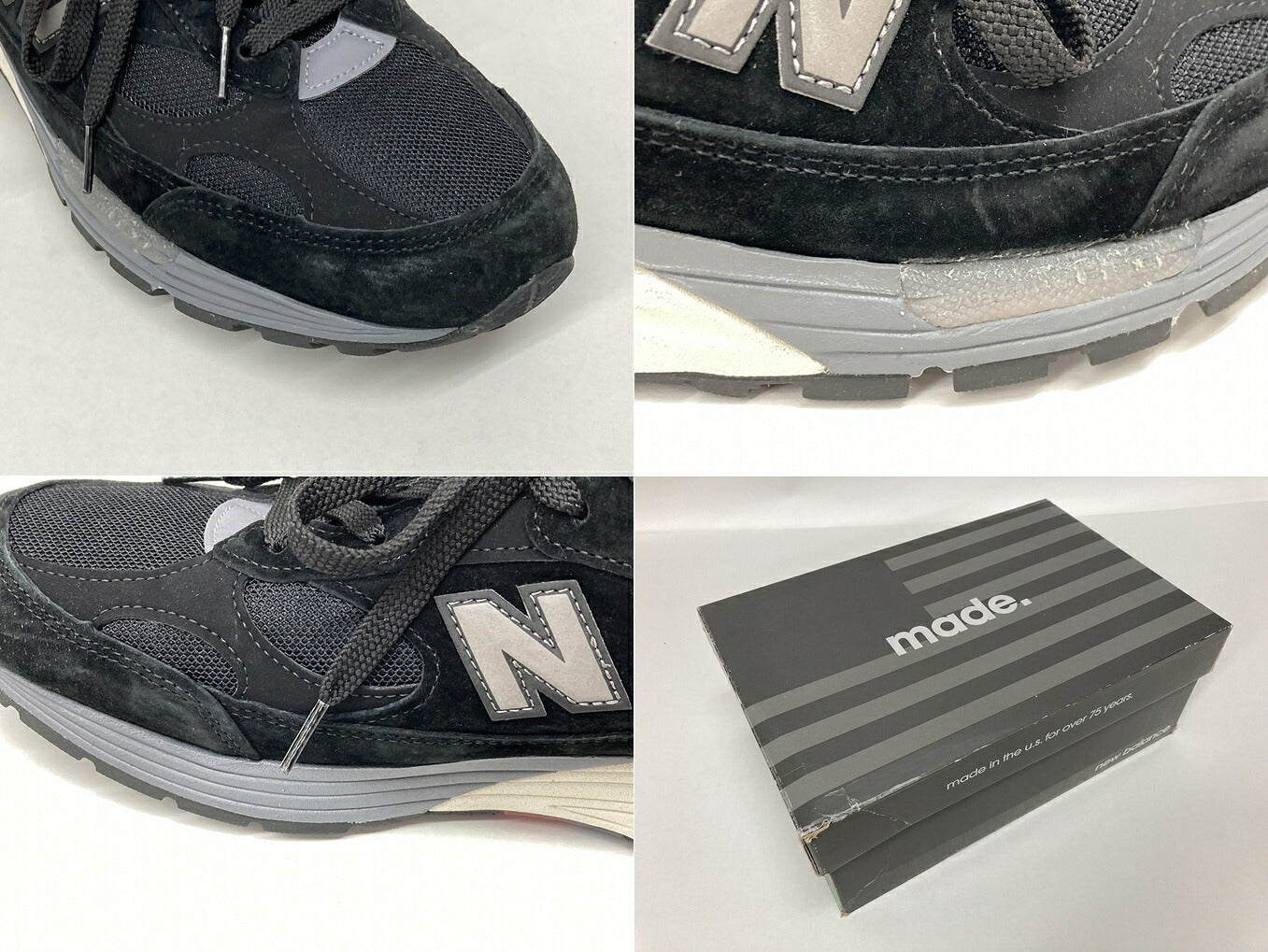 New Balance M992BL Black Sneakers Size 29cm