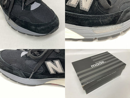 New Balance M992BL Black Sneakers Size 29cm