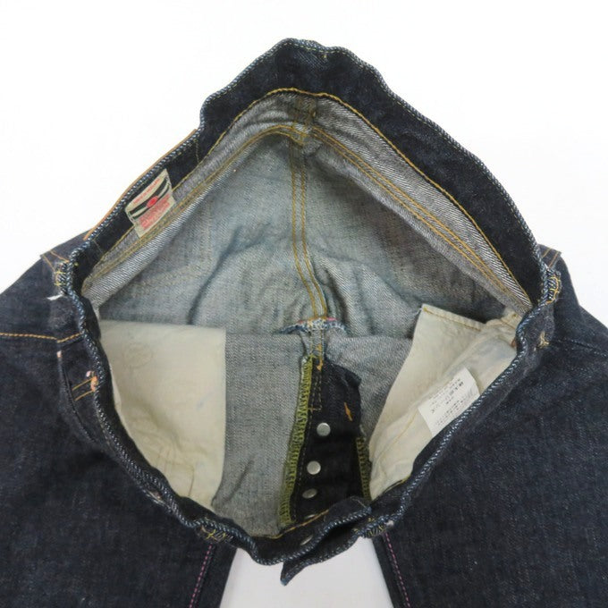 MOMOTARO JEANS Button Fly Slim Straight Jeans Indigo Size 29