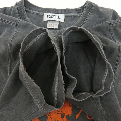 KIDILL LHP CHIMI MORYO Print T-Shirt Black Overdye Size XL