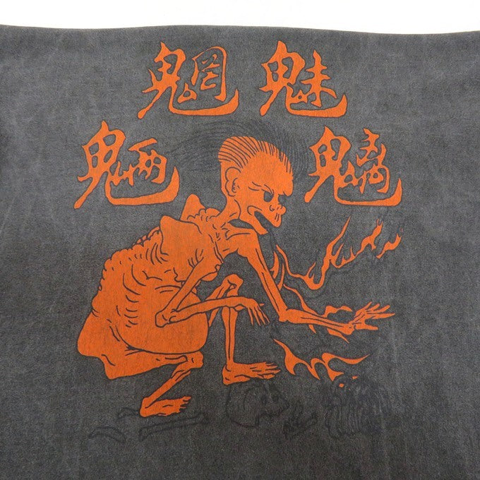 KIDILL LHP CHIMI MORYO Print T-Shirt Black Overdye Size XL