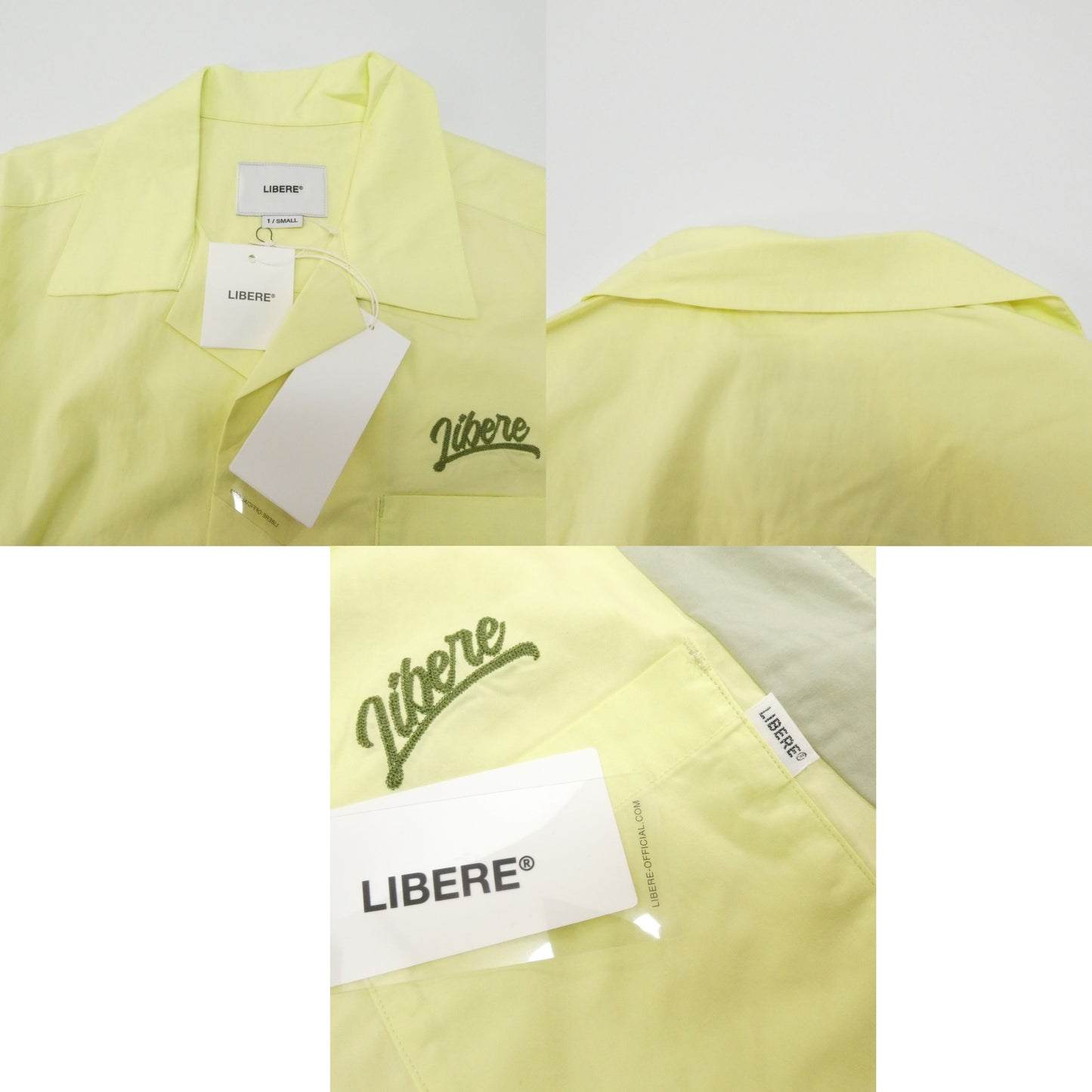 LIBERE Oversized Bowling Open Collar Lemon Yellow Shirt Size S
