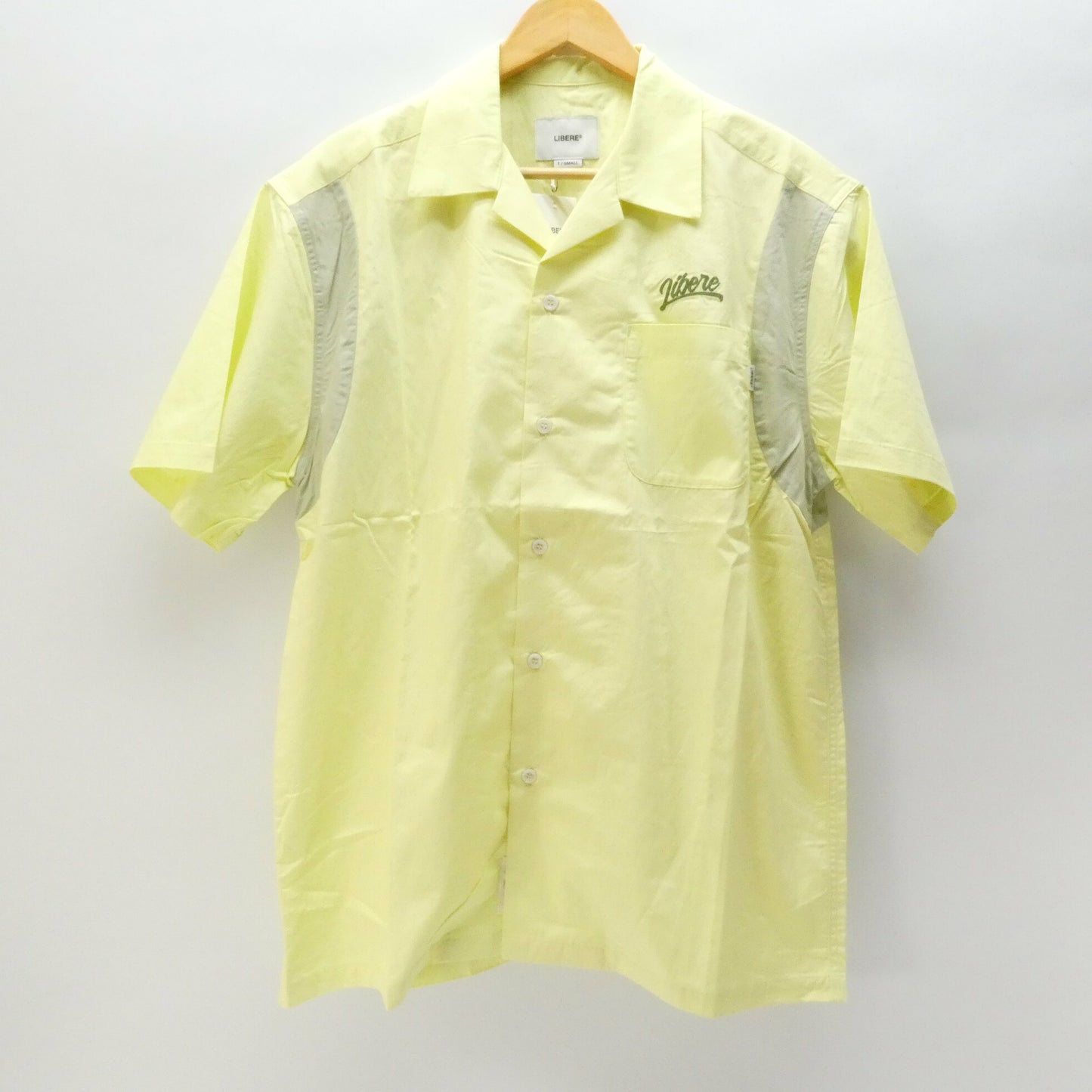 LIBERE Oversized Bowling Open Collar Lemon Yellow Shirt Size S