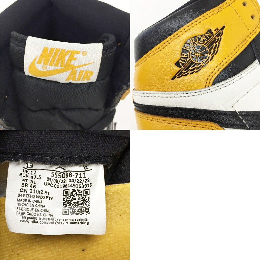 NIKE Air Jordan 1 Retro High OG Taxi Black Sneakers Size 12