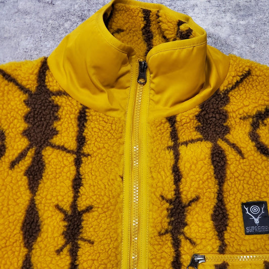 Supreme South2 West8 21SS Mustard Fleece Jacket Size XL