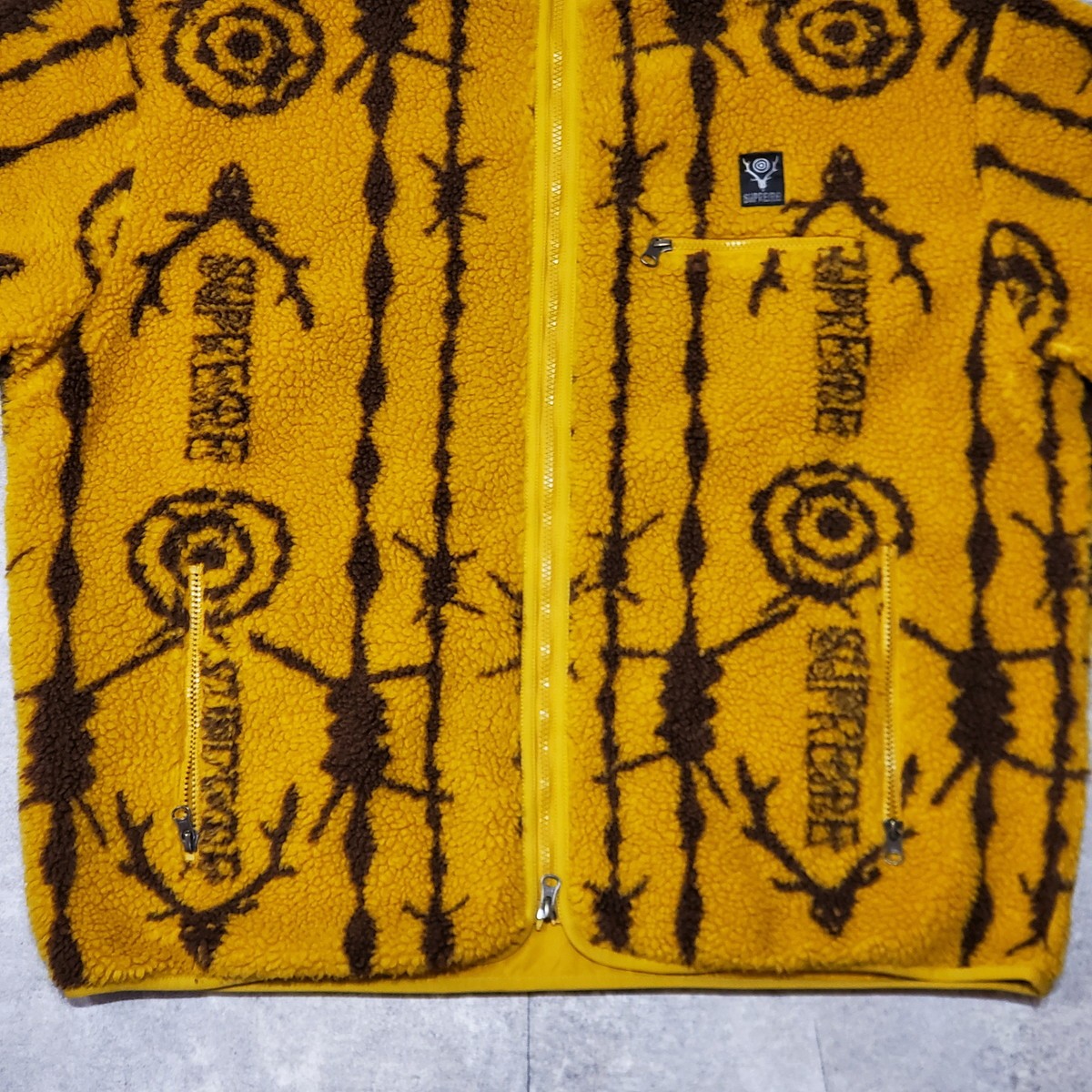 Supreme South2 West8 21SS Mustard Fleece Jacket Size XL