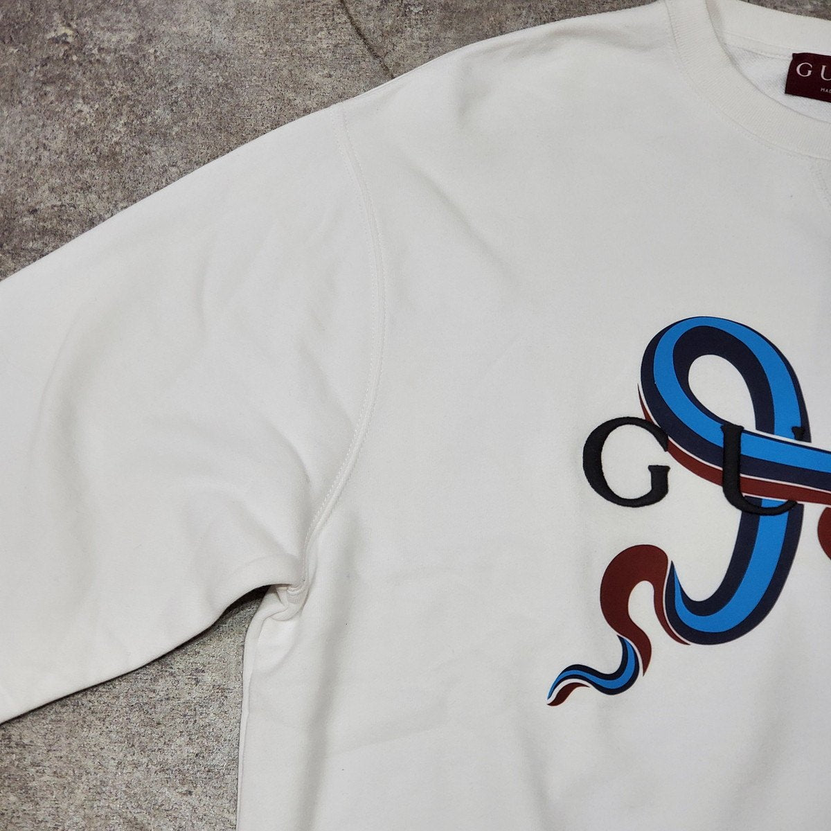 GUCCI 25SS Cotton Jersey Print White Italian Sweatshirt Size L