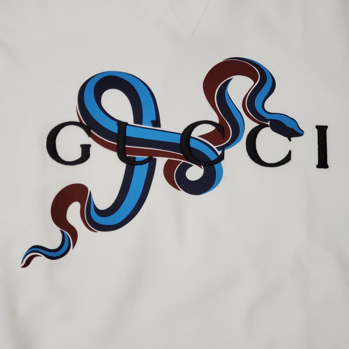 GUCCI 25SS Cotton Jersey Print White Italian Sweatshirt Size L