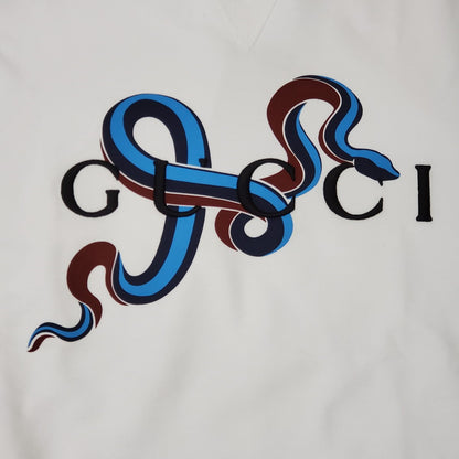 GUCCI 25SS Cotton Jersey Print White Italian Sweatshirt Size L