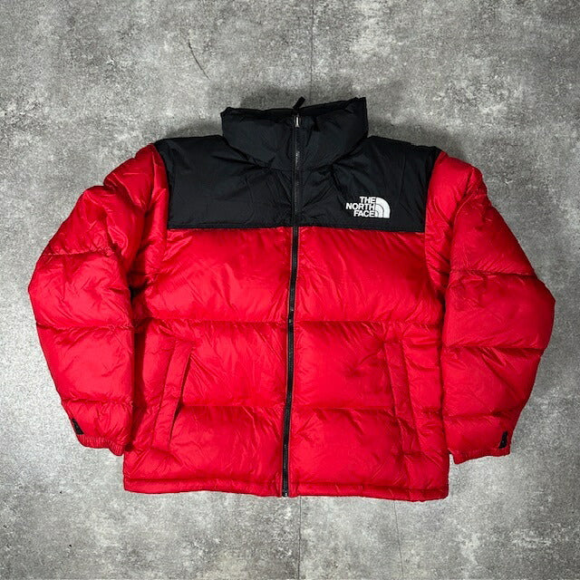 THE NORTH FACE Nuptse Down Jacket Red Black Size XL