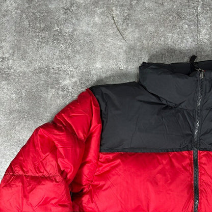 THE NORTH FACE Nuptse Down Jacket Red Black Size XL