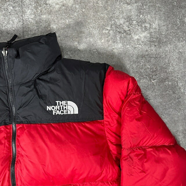THE NORTH FACE Nuptse Down Jacket Red Black Size XL