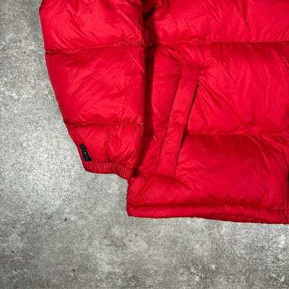 THE NORTH FACE Nuptse Down Jacket Red Black Size XL