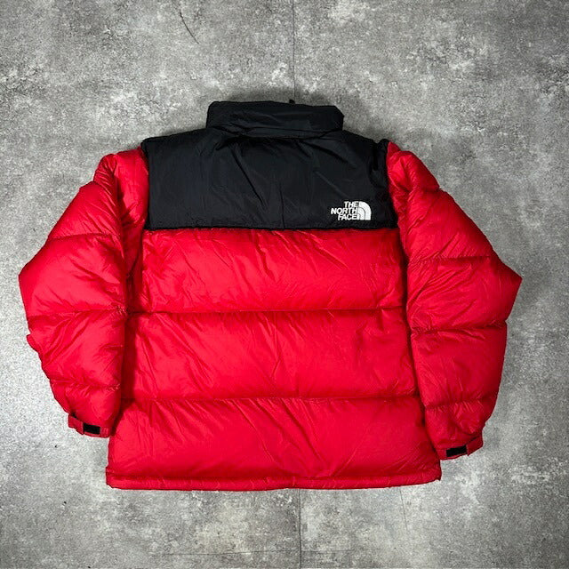THE NORTH FACE Nuptse Down Jacket Red Black Size XL