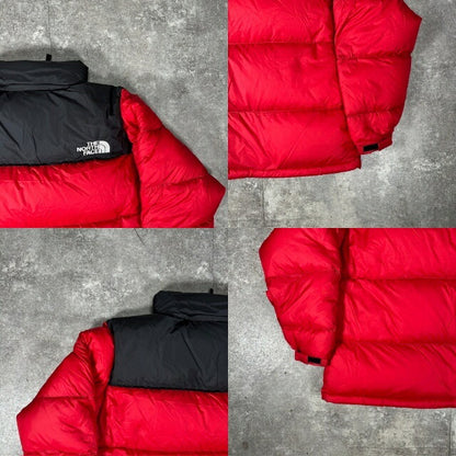 THE NORTH FACE Nuptse Down Jacket Red Black Size XL