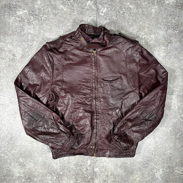 CONMATIC 50s-60s Vintage Leather Rider Jacket Red Size L