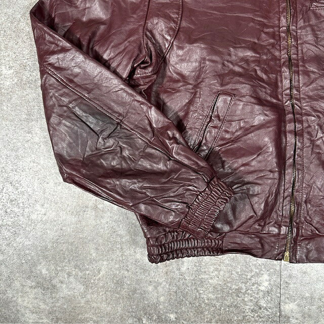 CONMATIC 50s-60s Vintage Leather Rider Jacket Red Size L