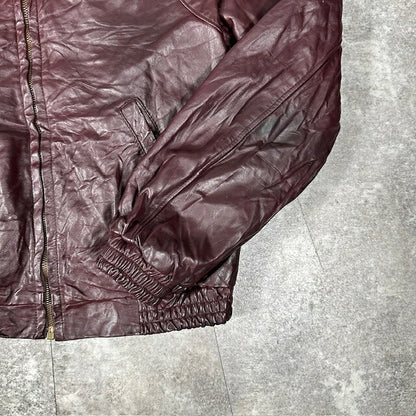 CONMATIC 50s-60s Vintage Leather Rider Jacket Red Size L