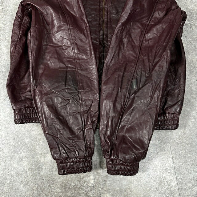 CONMATIC 50s-60s Vintage Leather Rider Jacket Red Size L