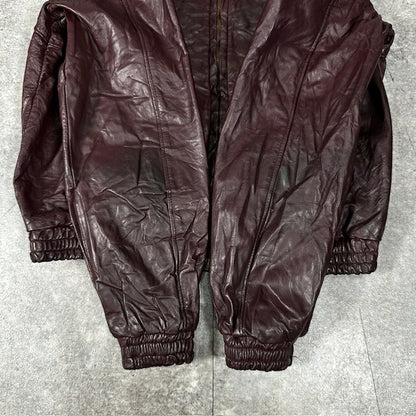 CONMATIC 50s-60s Vintage Leather Rider Jacket Red Size L