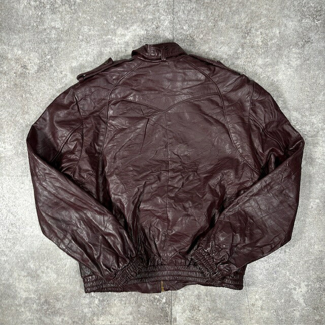 CONMATIC 50s-60s Vintage Leather Rider Jacket Red Size L