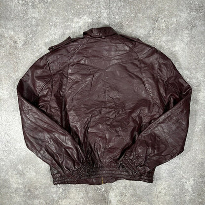 CONMATIC 50s-60s Vintage Leather Rider Jacket Red Size L