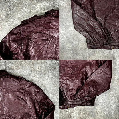 CONMATIC 50s-60s Vintage Leather Rider Jacket Red Size L