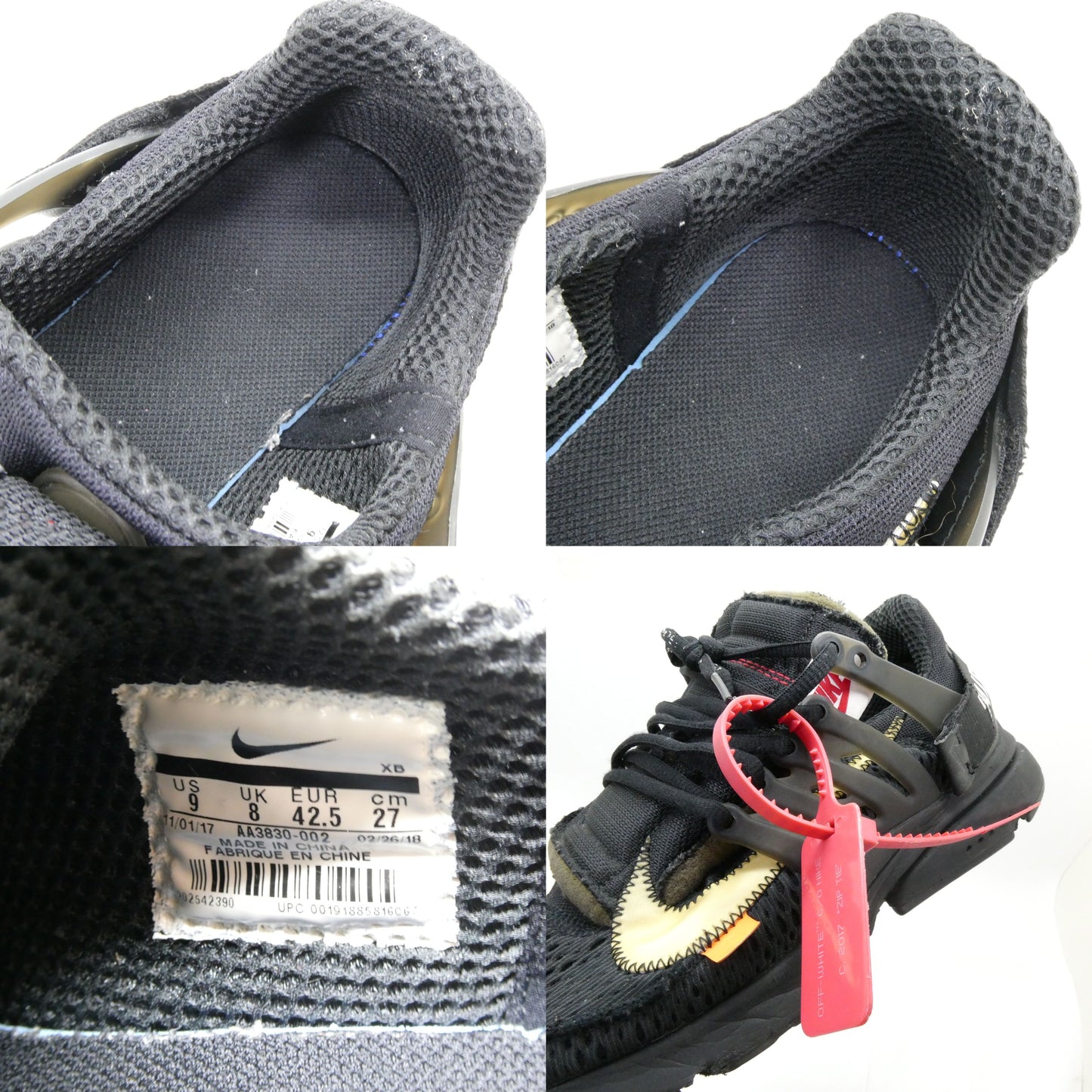 NIKE Off-White THE 10 Air Presto Black White Sneakers