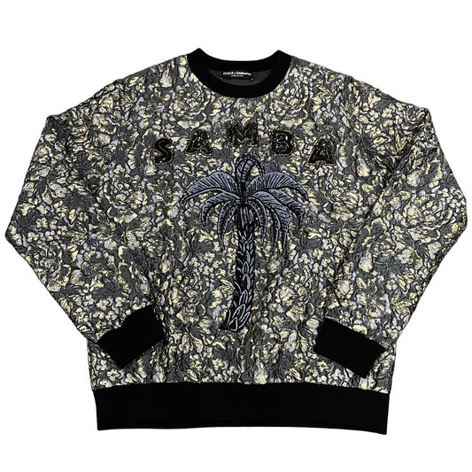 Dolce & Gabbana SAMBA Sequin 3D Jacquard Sweatshirt Size 50