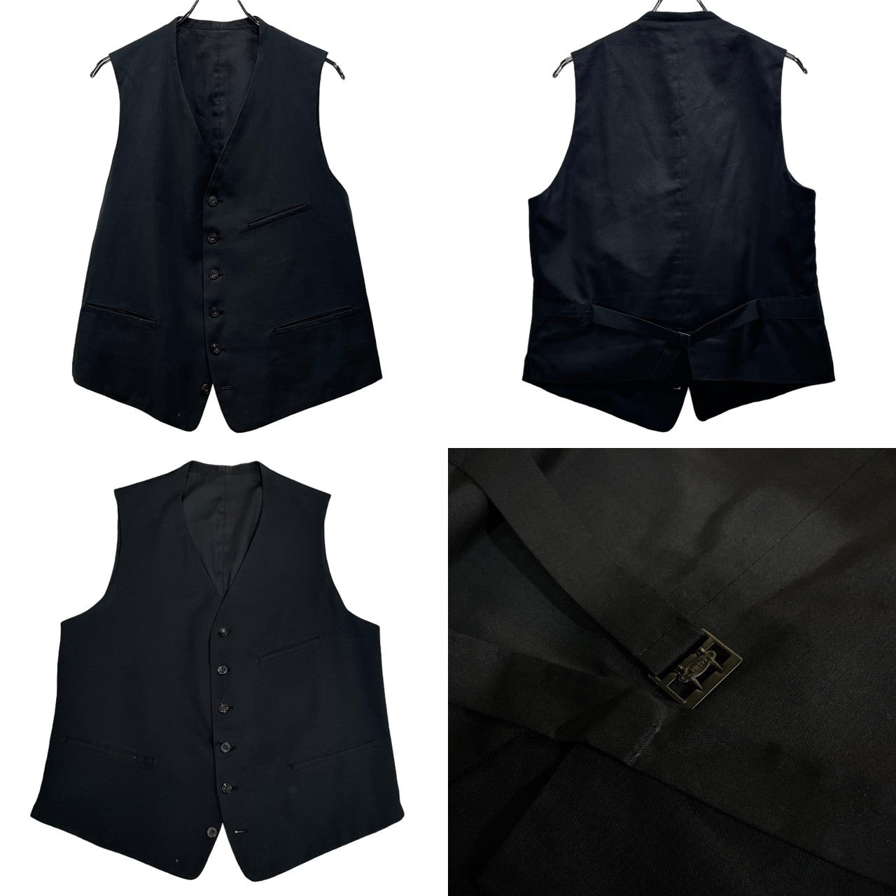 Yohji Yamamoto 90s COSTUME D'HOMME Black Cotton Vest Size L