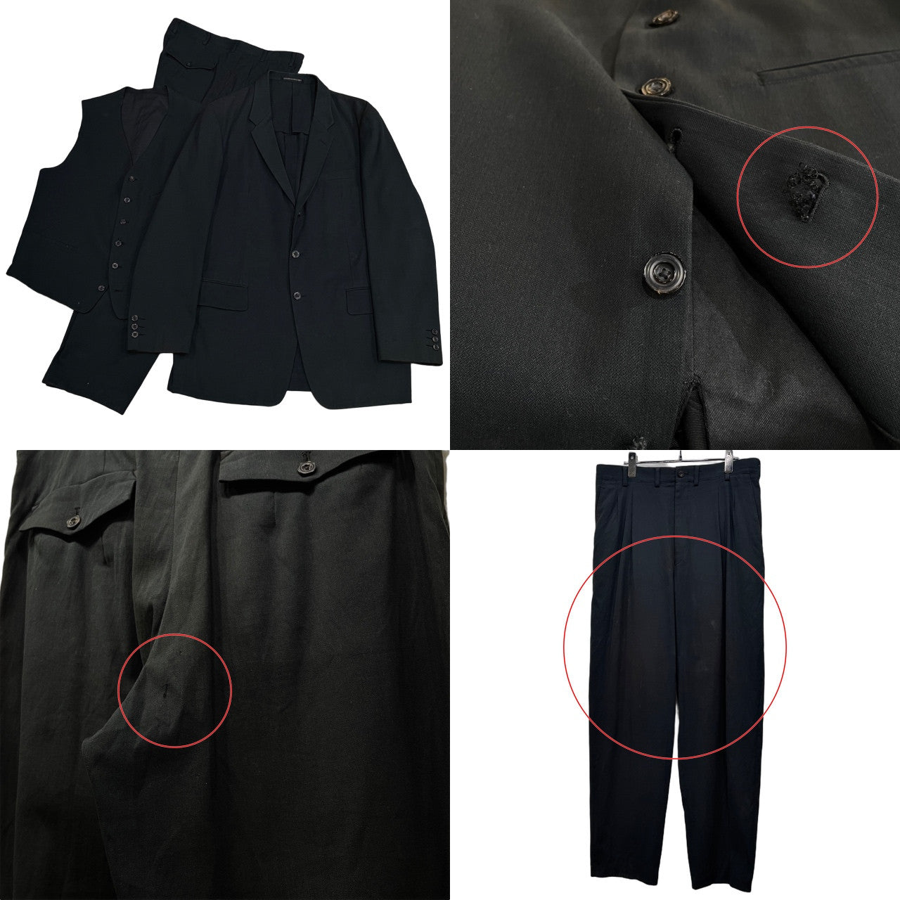 Yohji Yamamoto 90s COSTUME D'HOMME Black Cotton Vest Size L