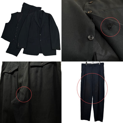 Yohji Yamamoto 90s COSTUME D'HOMME Black Cotton Vest Size L