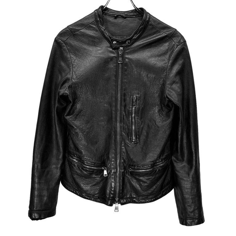 GIORGIO BRATO 15AW Lamb Leather Single Jacket Black Size 44