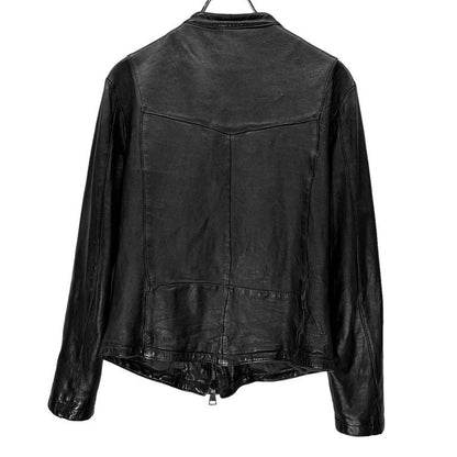 GIORGIO BRATO 15AW Lamb Leather Single Jacket Black Size 44