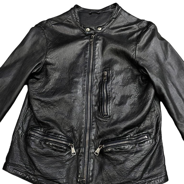 GIORGIO BRATO 15AW Lamb Leather Single Jacket Black Size 44